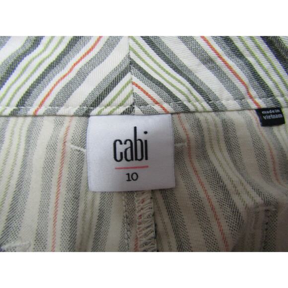 CAbi Striped Ankle Pants - Green and White - Picture 3 of 9